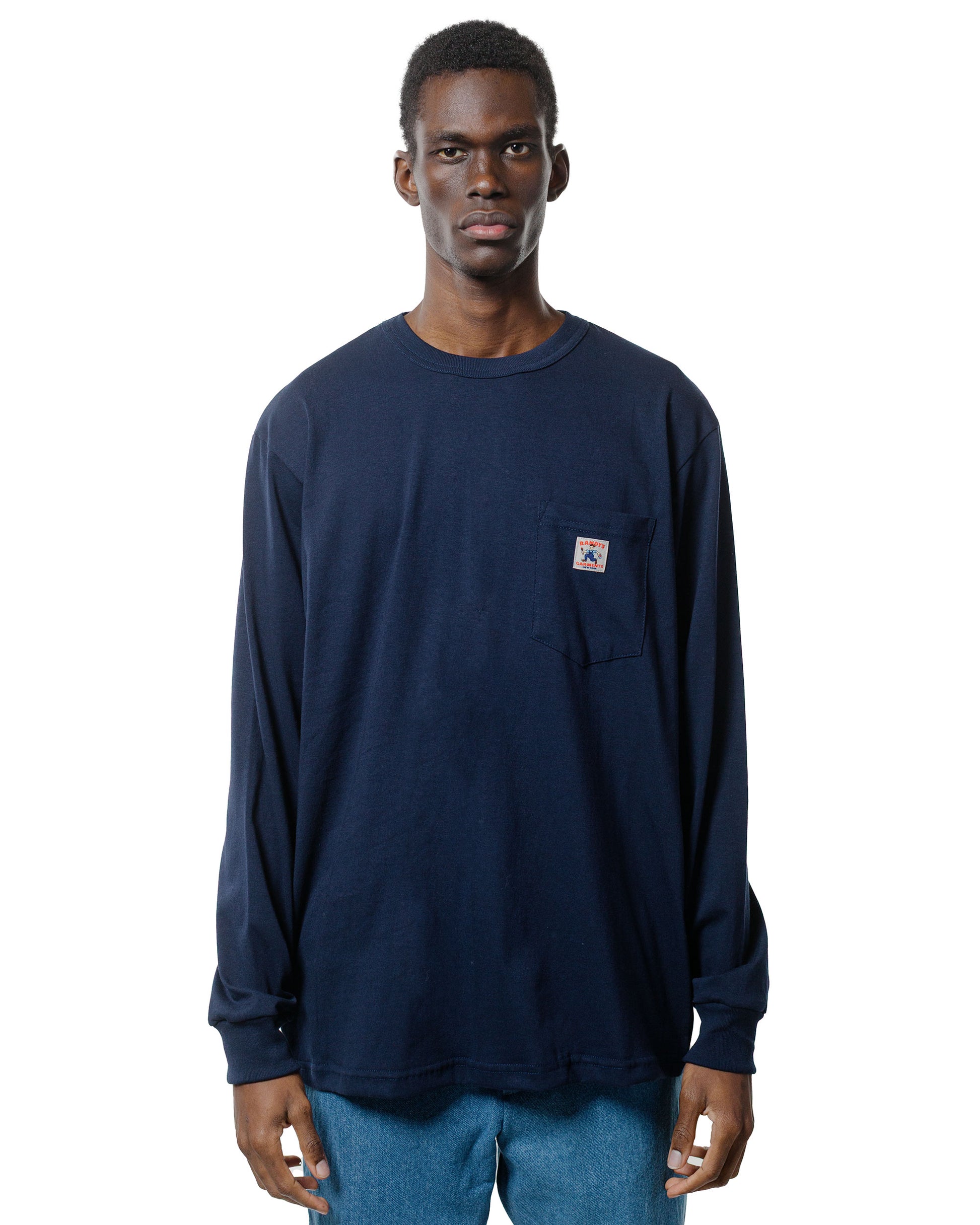 Randy's Garments Long-Sleeve Pocket Tee Navy