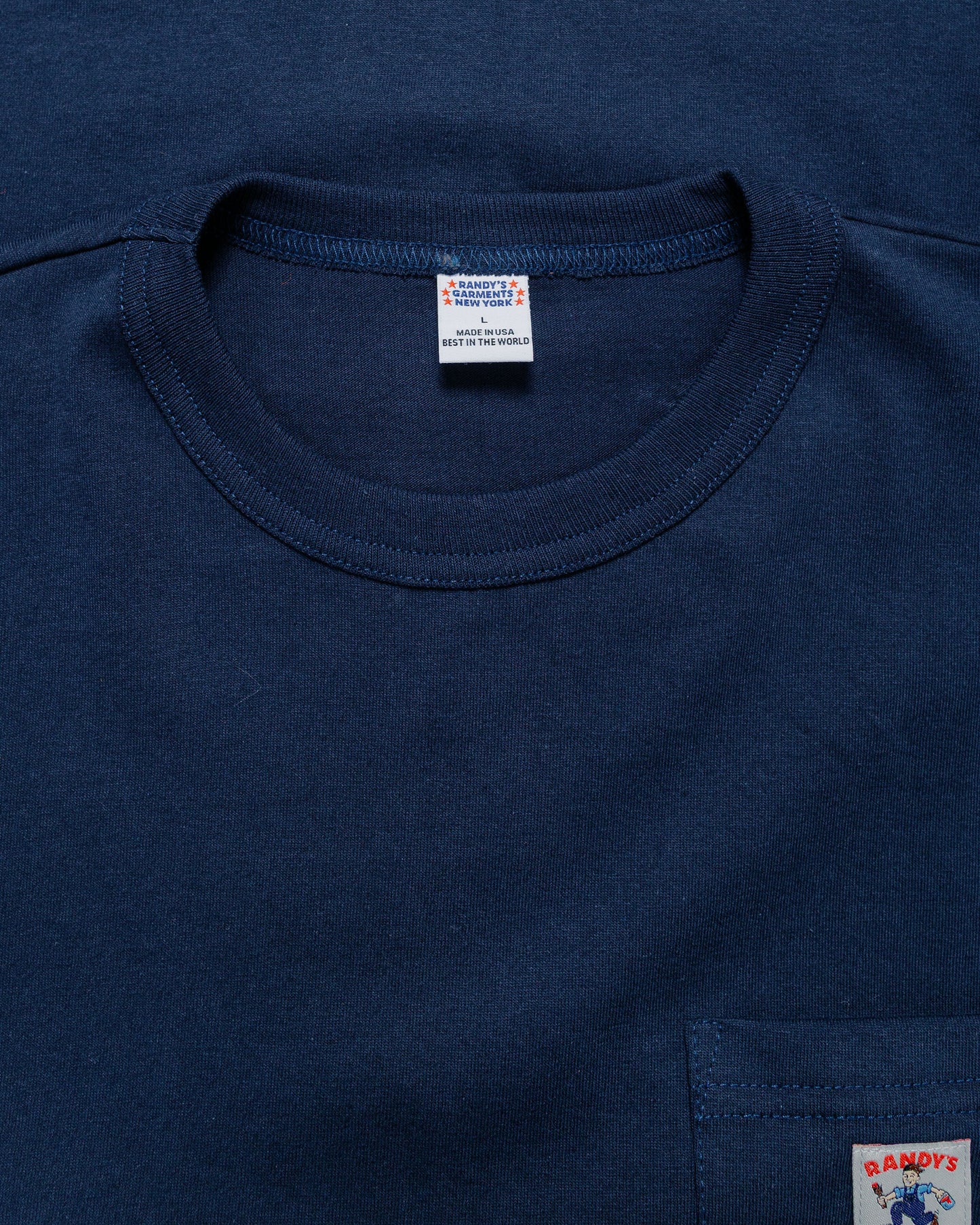 Randy's Garments Long-Sleeve Pocket Tee Navy