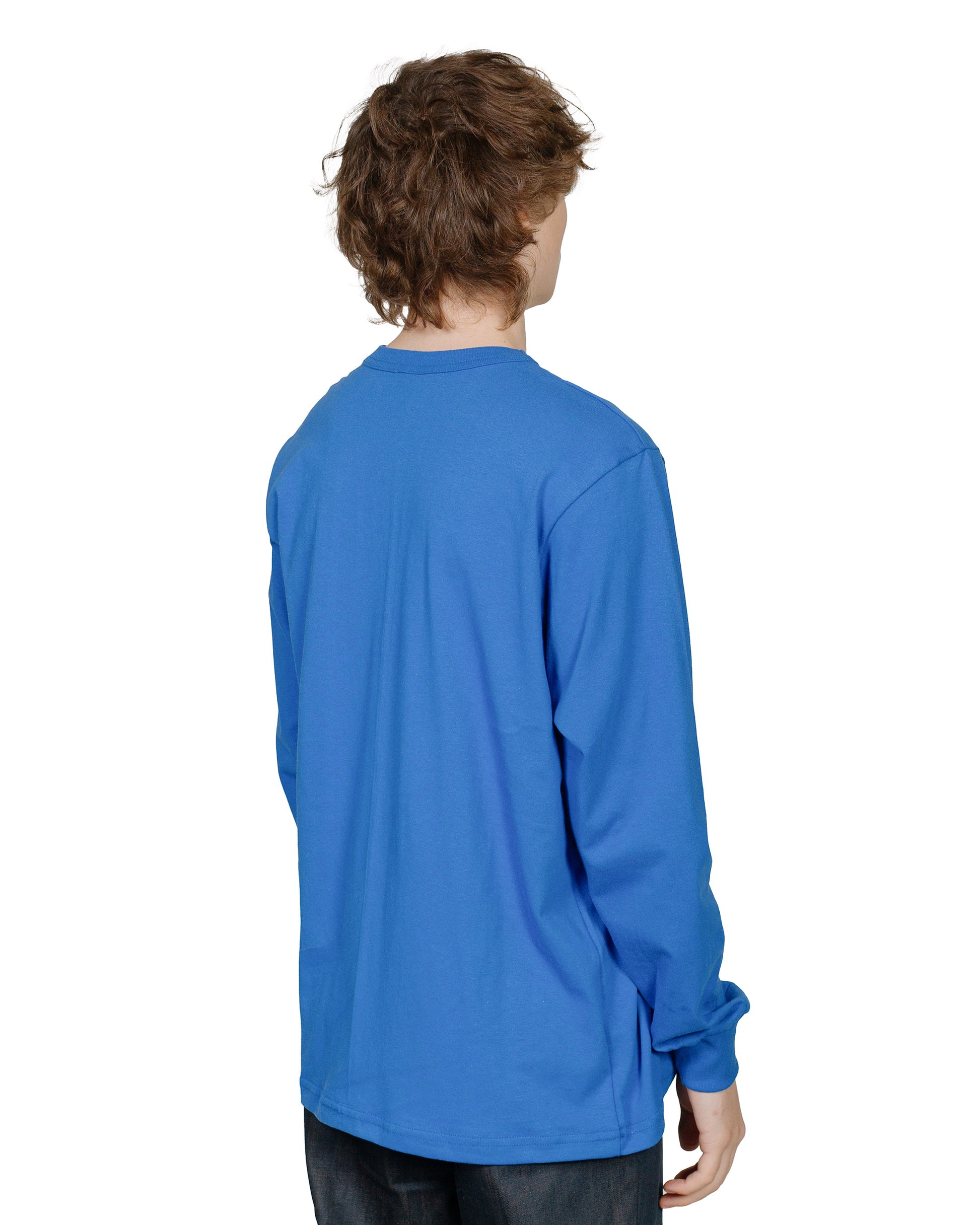 Randy's Garments Long-Sleeve Pocket Tee Royal model back