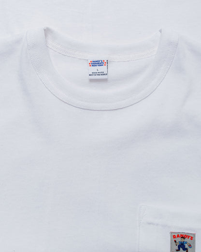 Randy's Garments Long-Sleeve Pocket Tee White