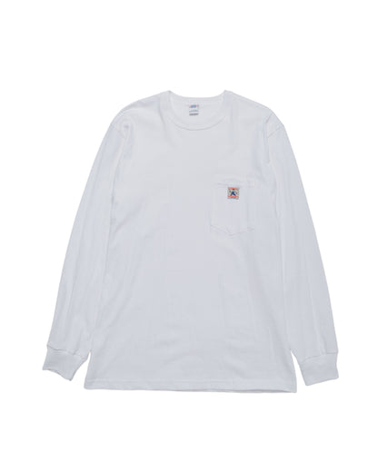 Randy's Garments Long-Sleeve Pocket Tee White