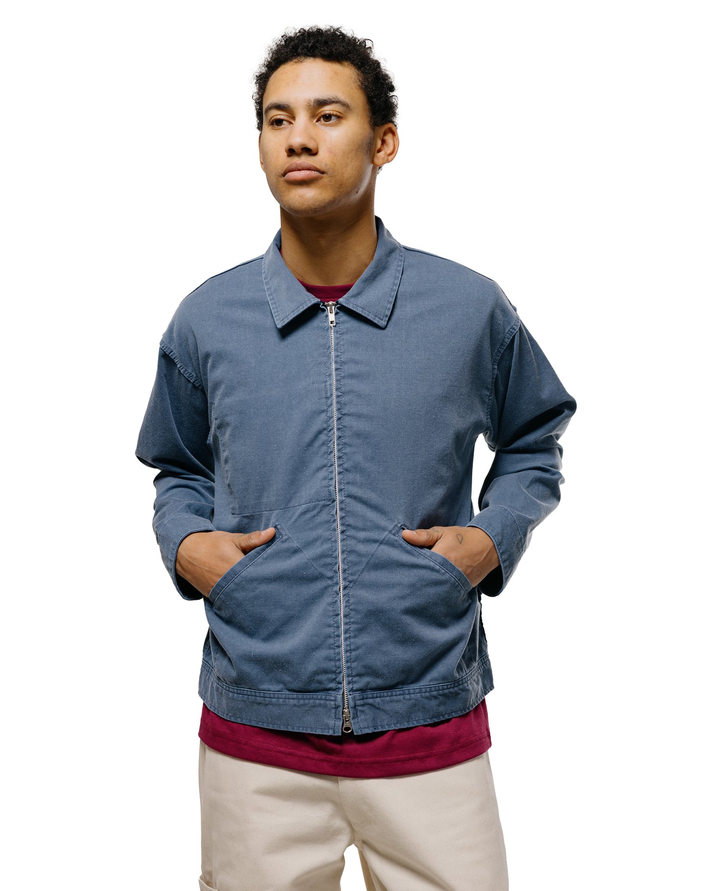 Randy's Garments Mechanic's Jacket Blue 7oz Stone Washed Cotton Cadet Cloth