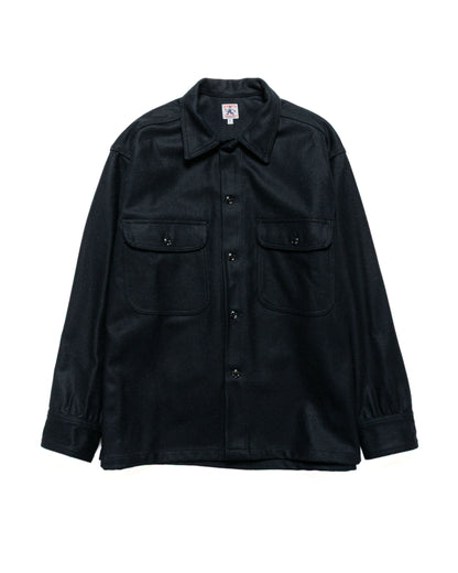Randy's Garments Over Shirt Black Heavy Melton Wool