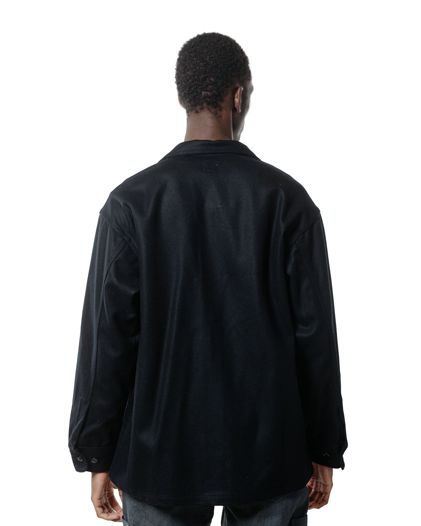 Randy's Garments Over Shirt Black Heavy Melton Wool