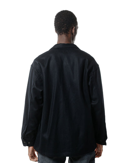 Randy's Garments Over Shirt Black Heavy Melton Wool