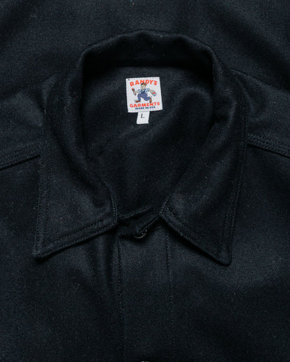 Randy's Garments Over Shirt Black Heavy Melton Wool