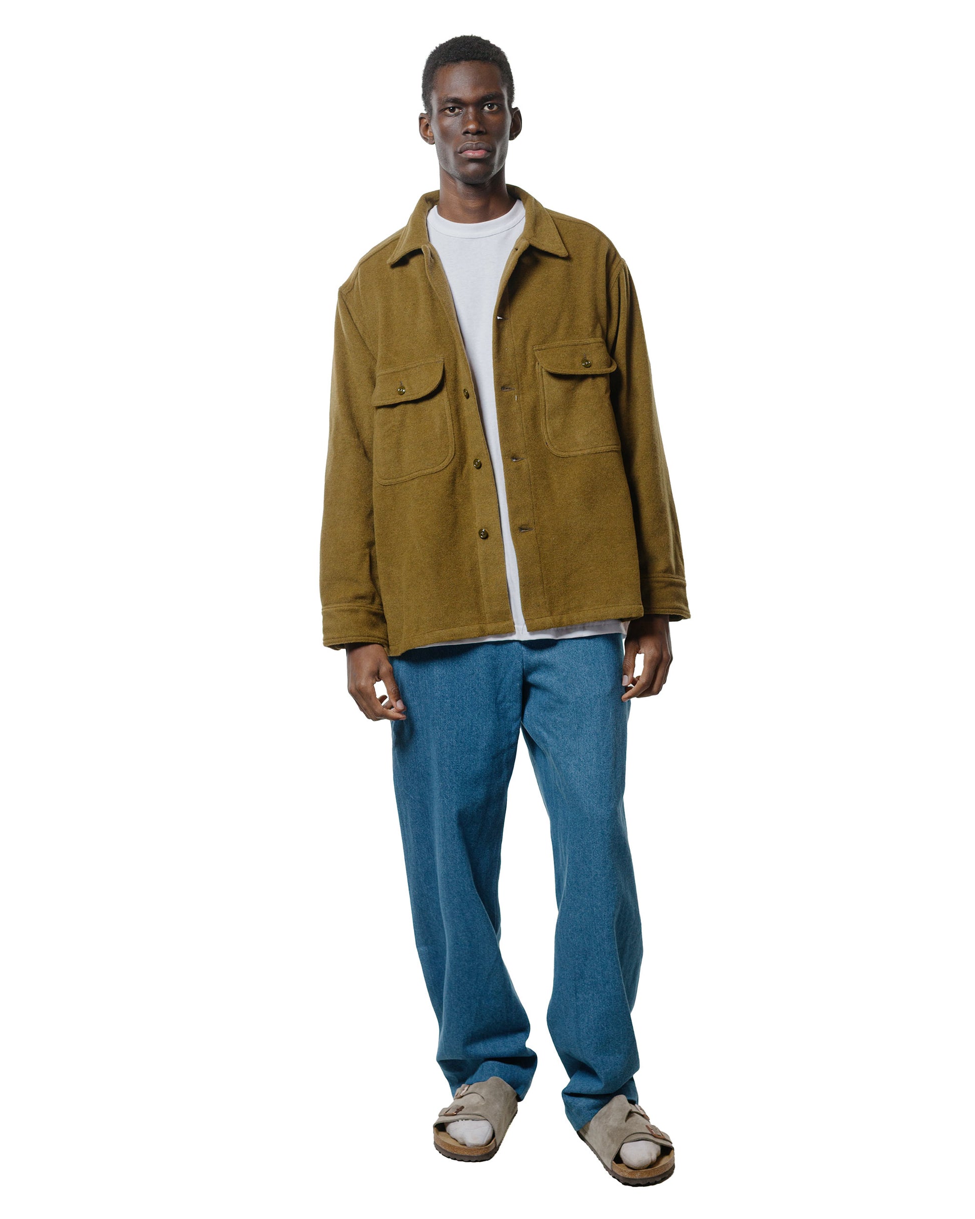 Randy's Garments Over Shirt Olive Drab Heavy Triblend Brushed Wool