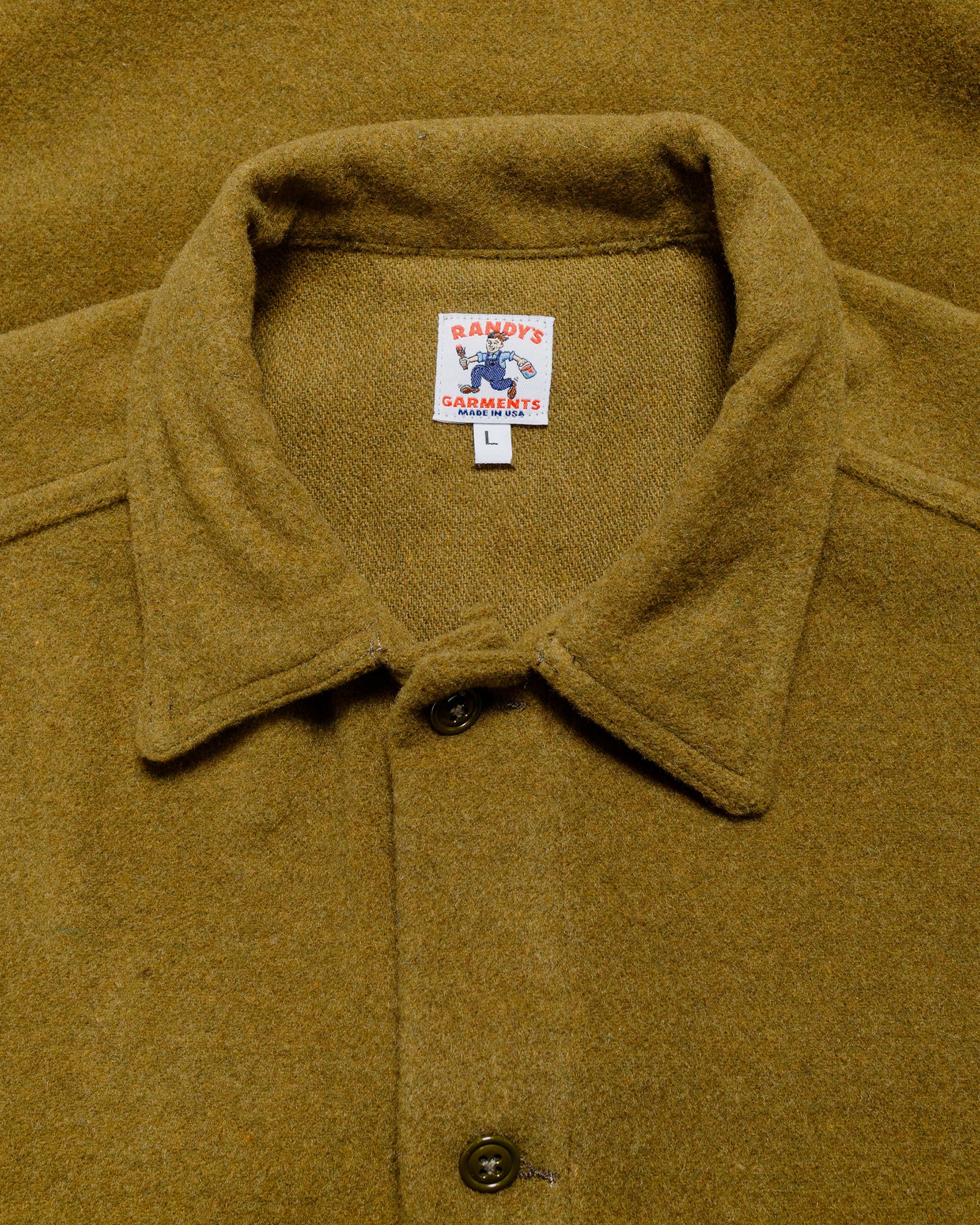 Randy's Garments Over Shirt Olive Drab Heavy Triblend Brushed Wool