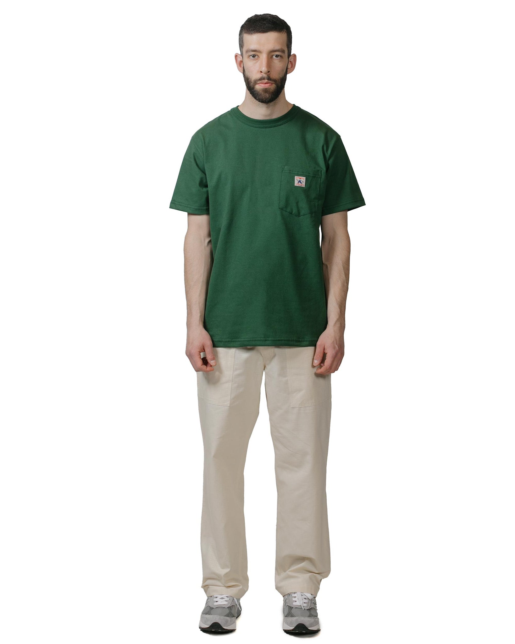 Randy's Garments Pocket Tee Dark Green model full