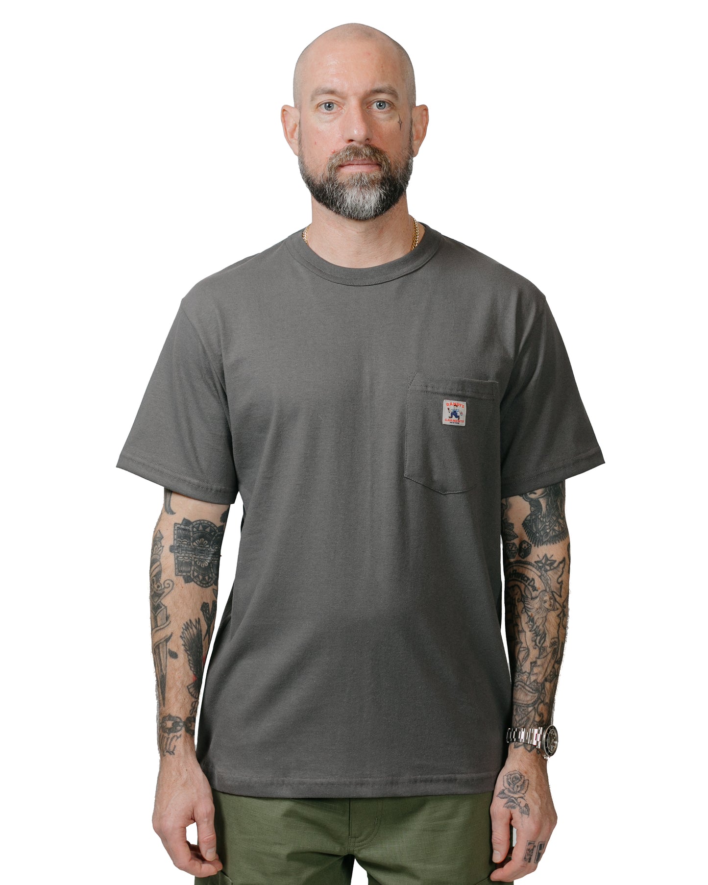 Randy's Garments Pocket Tee Grey model front