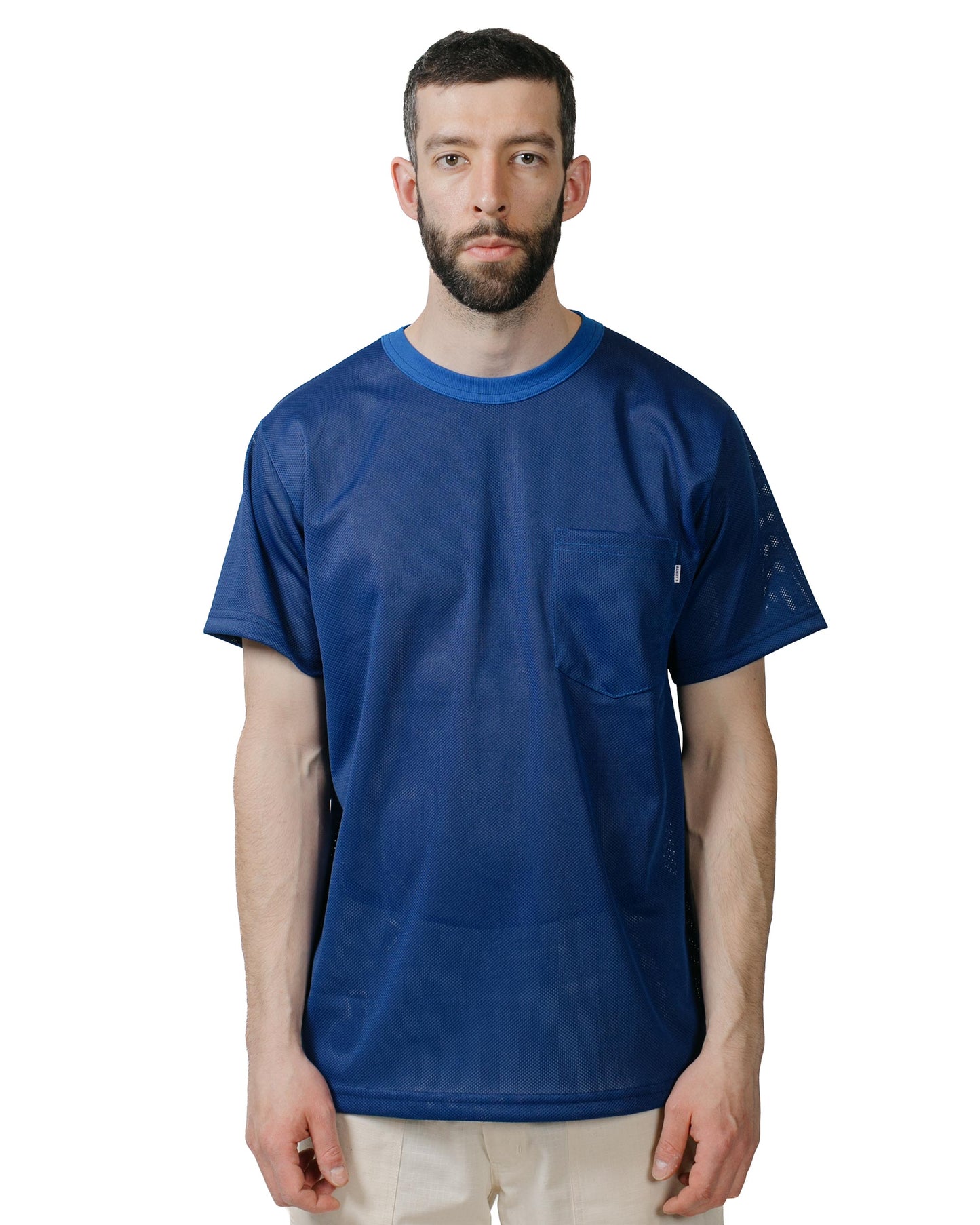 Randy's Garments Pocket Tee Koolnit Mesh Royal model front