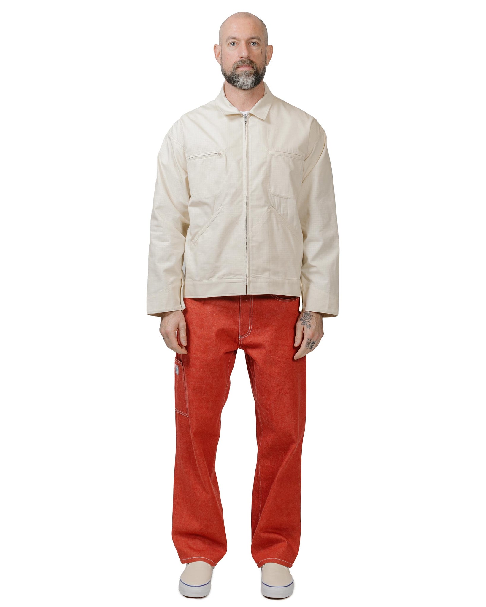 Randy's Garments Service Jacket Cotton Ripstop Natural model fulll