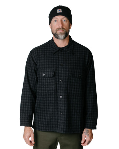 Randy's Garments Wool Check Over Shirt Dark Gray
