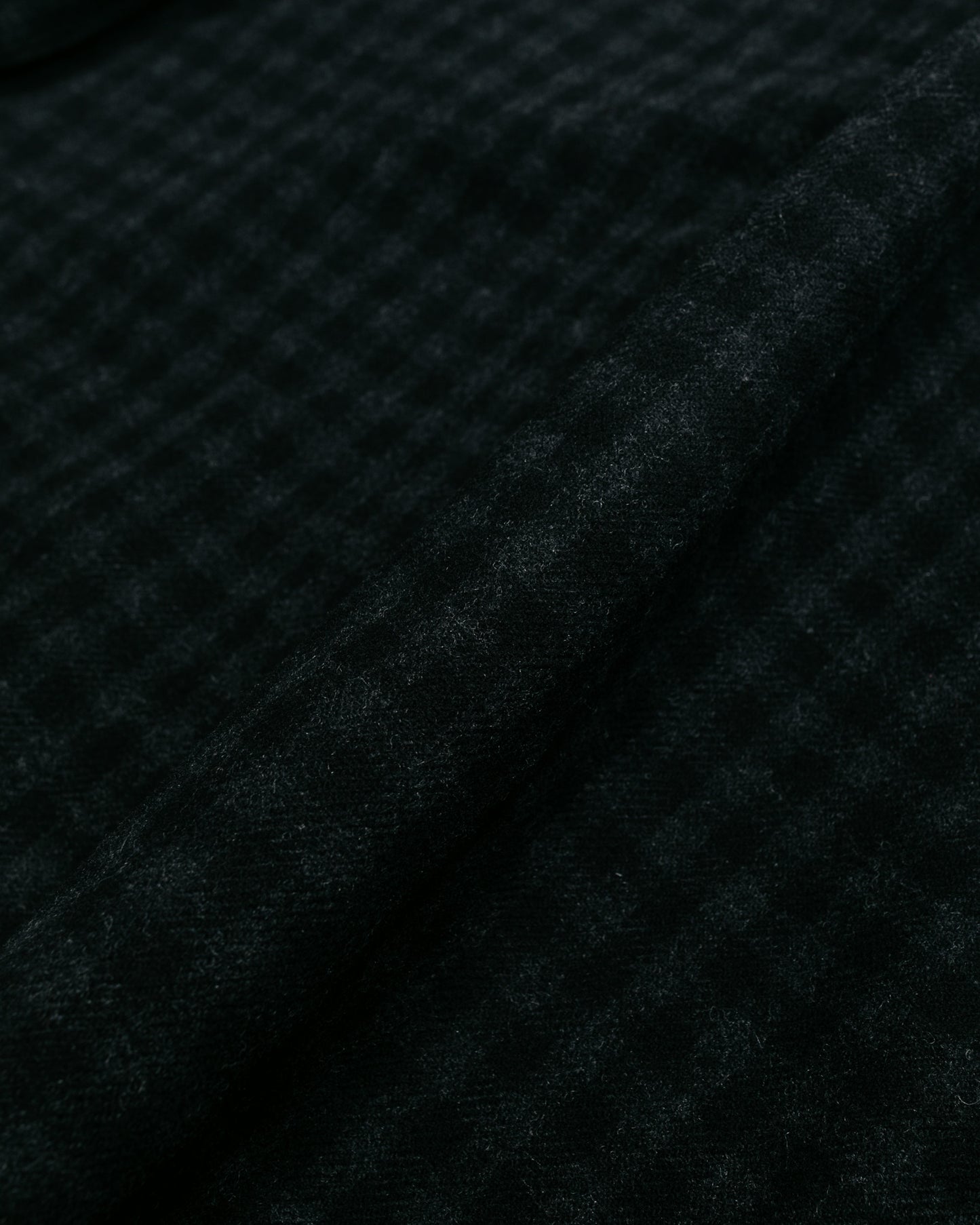 Randy's Garments Wool Check Over Shirt Dark Gray fabric