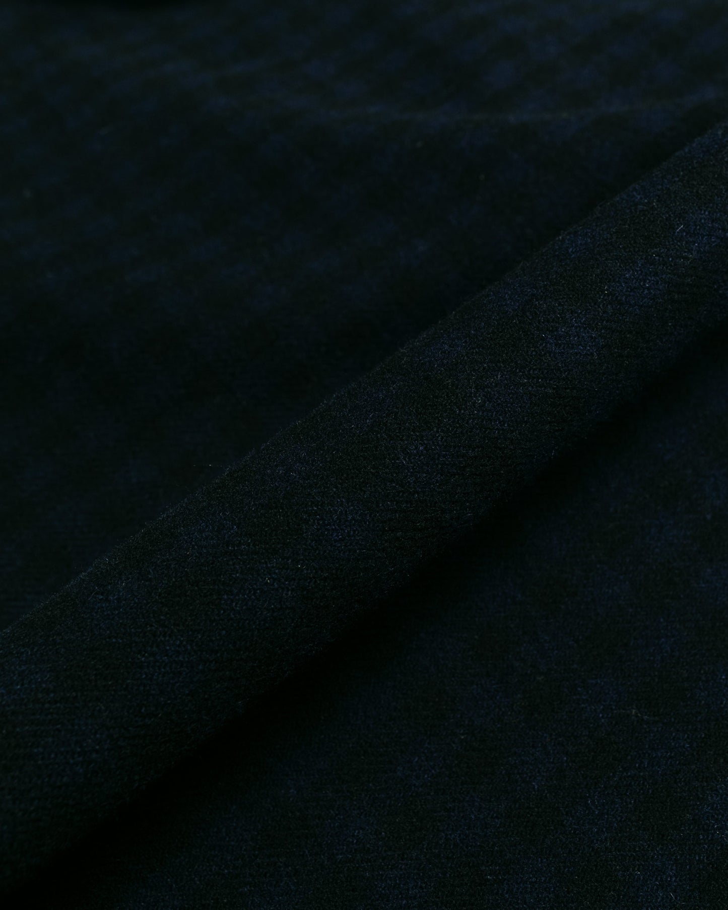 Randy's Garments Wool Check Over Shirt Dark Navy fabric