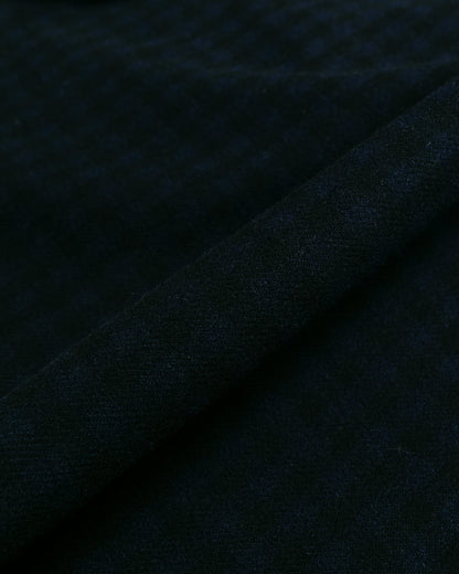 Randy's Garments Wool Check Over Shirt Dark Navy fabric