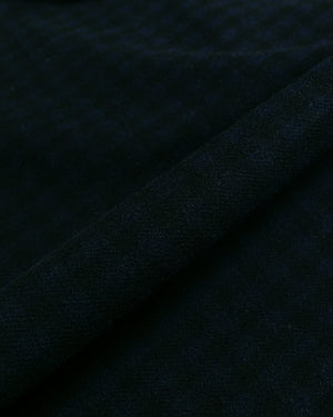 Randy's Garments Wool Check Over Shirt Dark Navy fabric