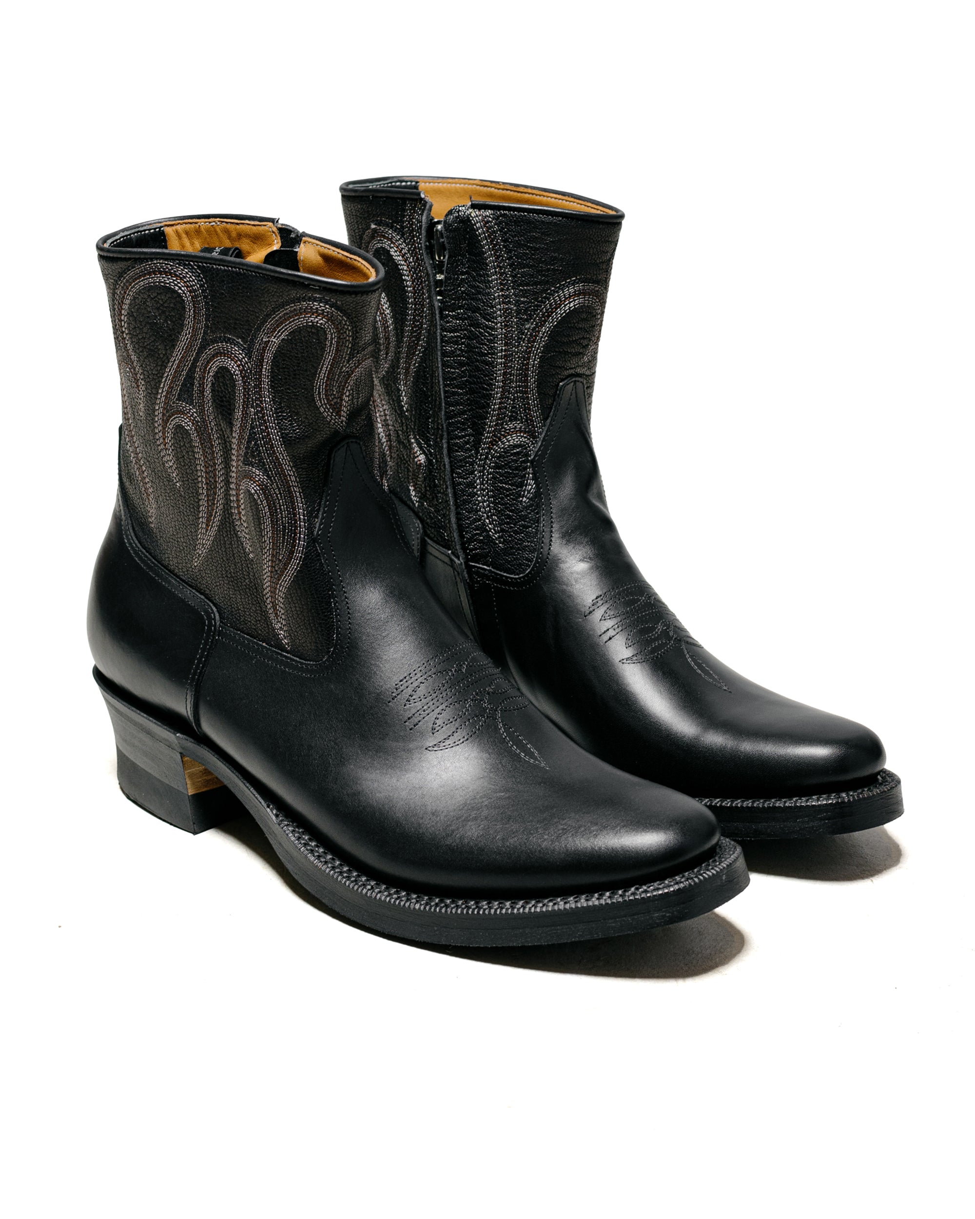 靴 Rolling dub trio Loro zip Rolling Dub Trio Loro Zip Black Flame Embroidery