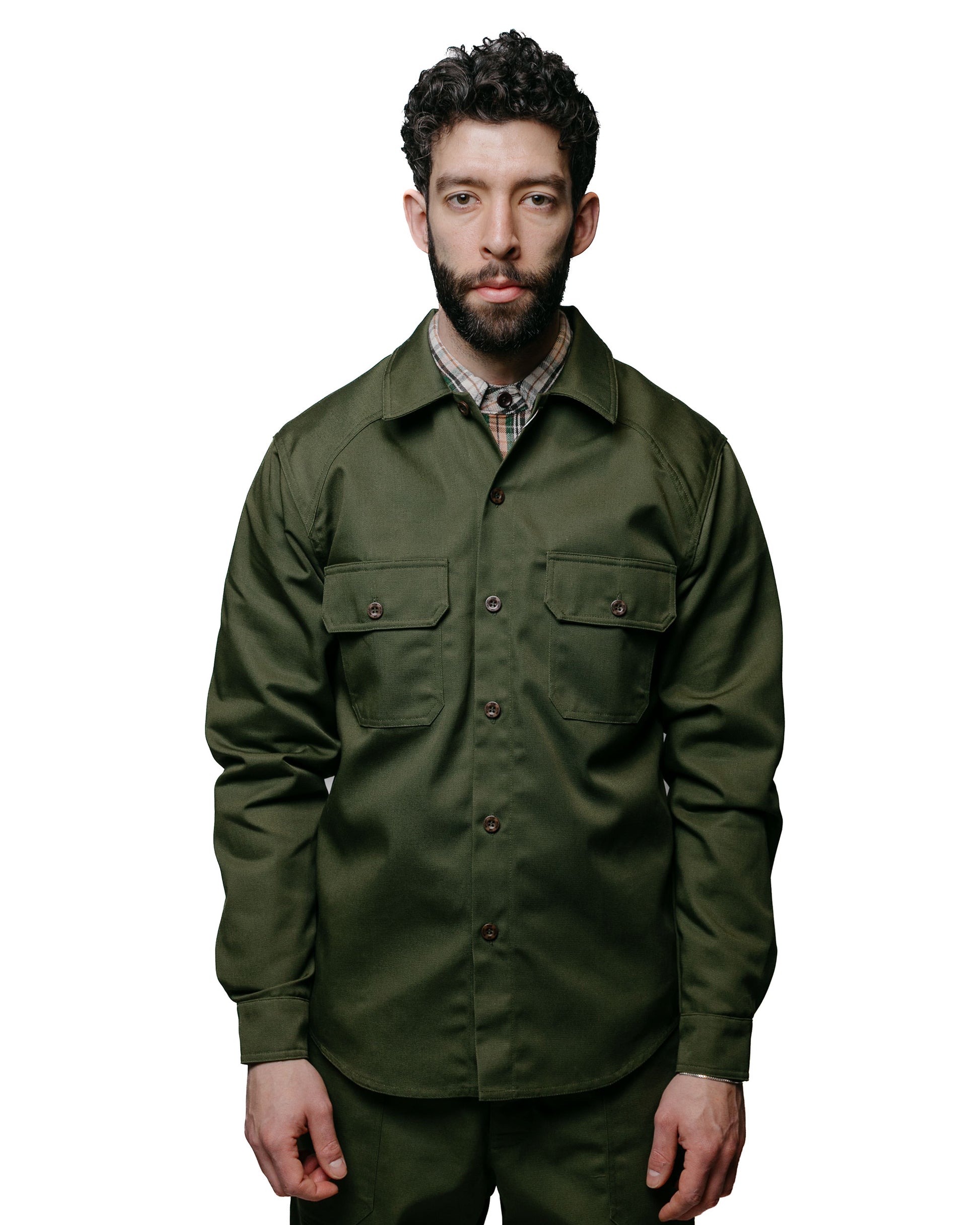 Rosa Rugosa Ranger Long Sleeve Shirt Olive Drab model front