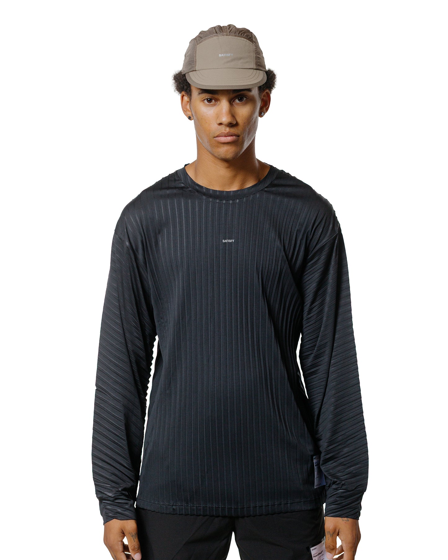 SATISFY AuraLite Pleated Long Tee Black