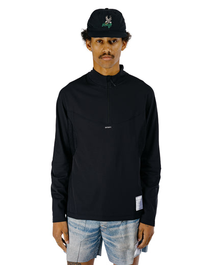 SATISFY FuzzFleece Octa Half-Zip Long Tee Black SA
