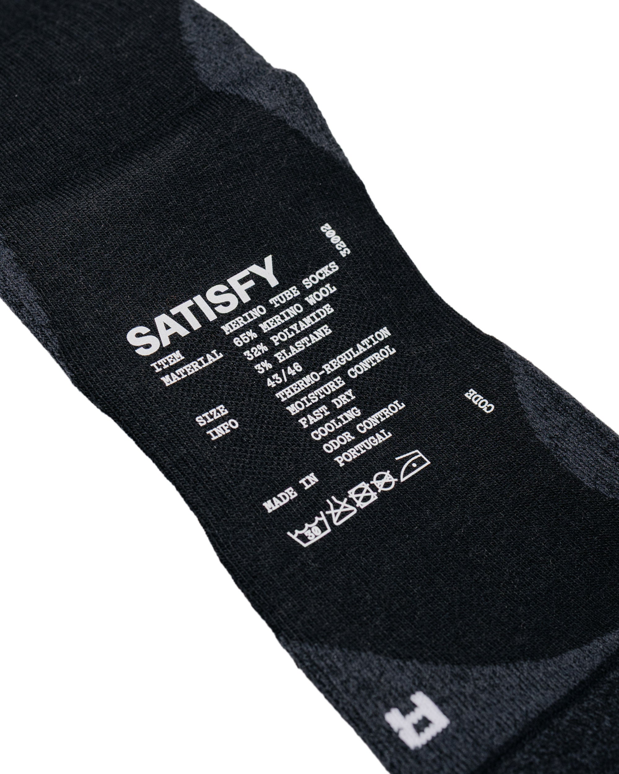 SATISFY メリノナイロン チューブソックス ブラック