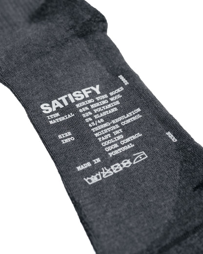 SATISFY Merino Nylon Tube Socks Black Tie Dye