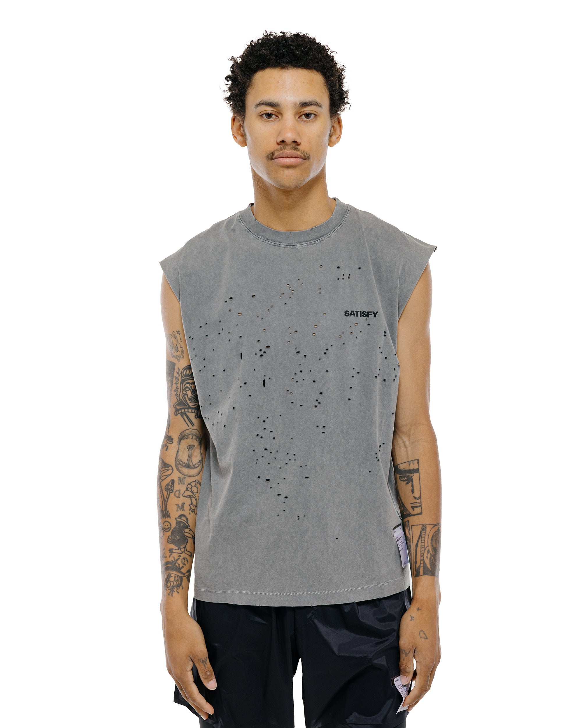 SATISFY MothTech Muscle Tee Faded Black
