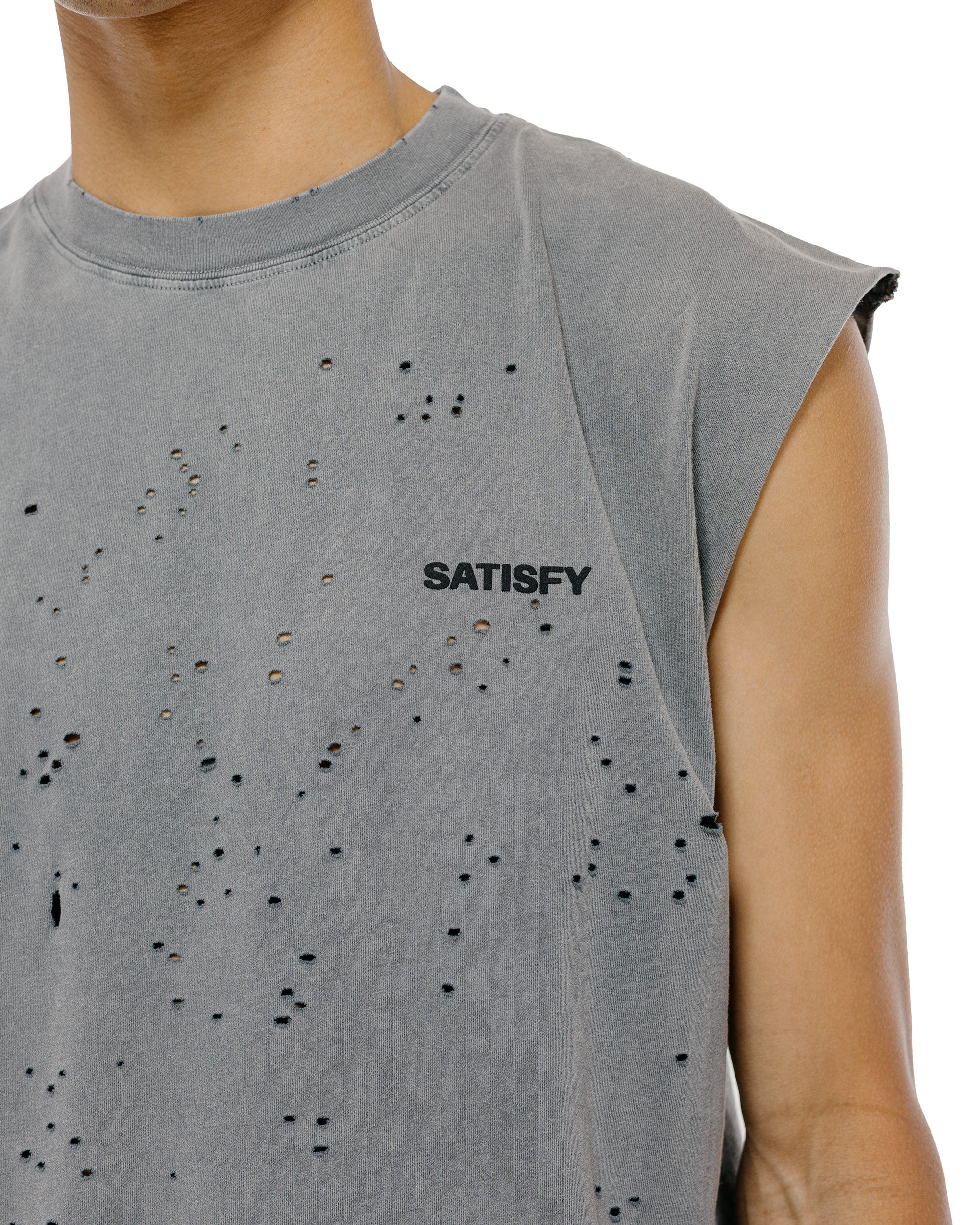 SATISFY MothTech Muscle Tee Faded Black