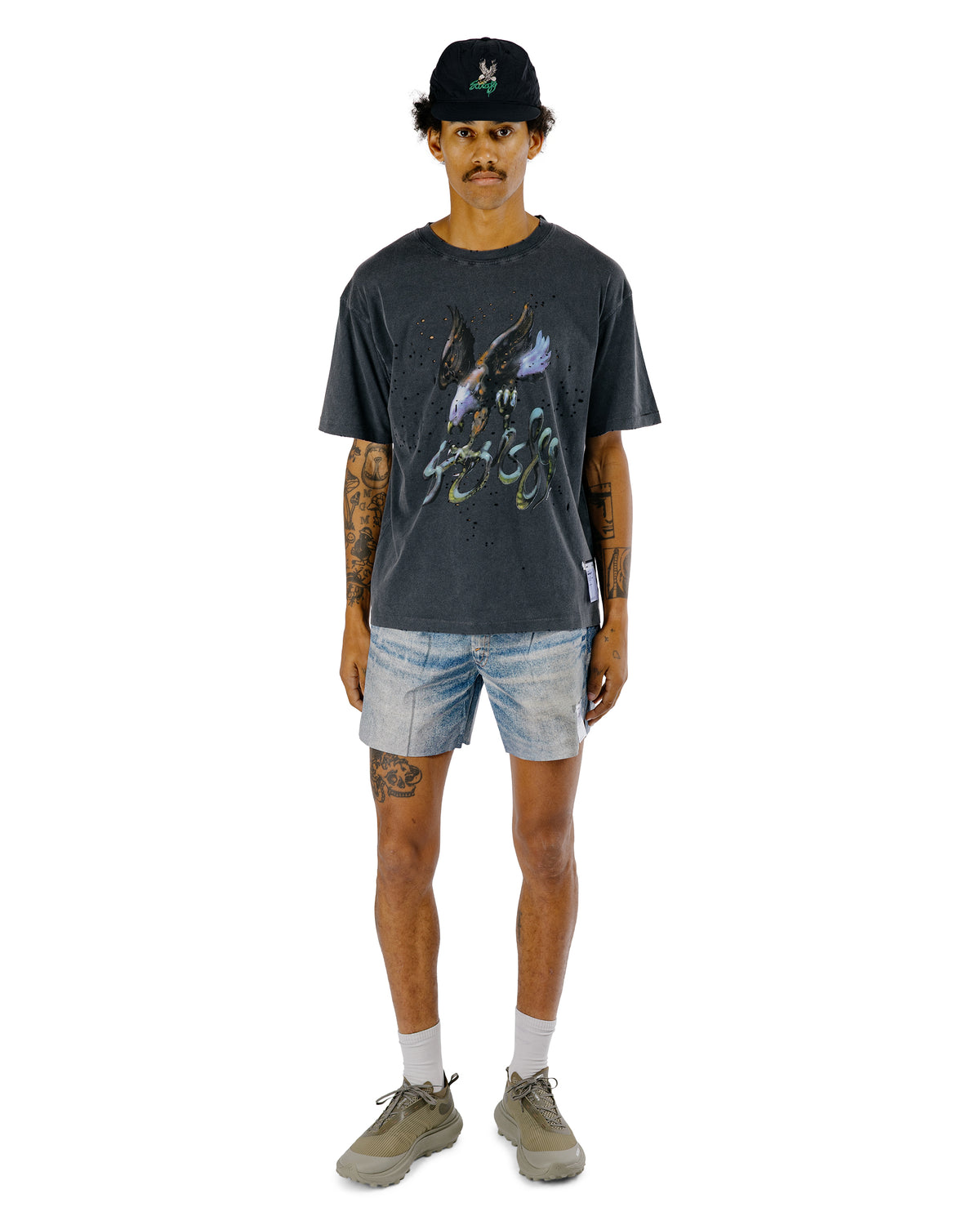 SATISFY MothTech T-Shirt Aged Black Eagle