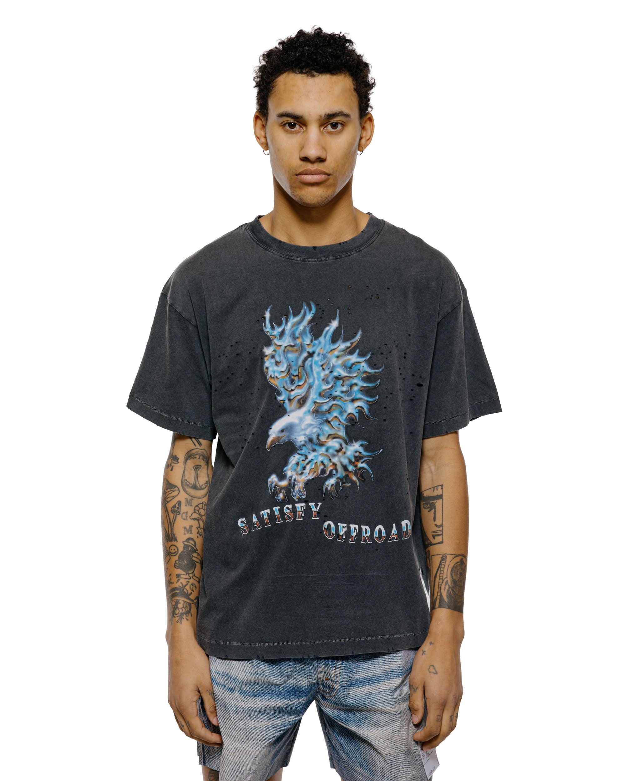 未使用 Lサイズ Tシャツ SATISFY MothTech T-Shirt SATISFY MothTech Tシャツ エイジドブラック LG4