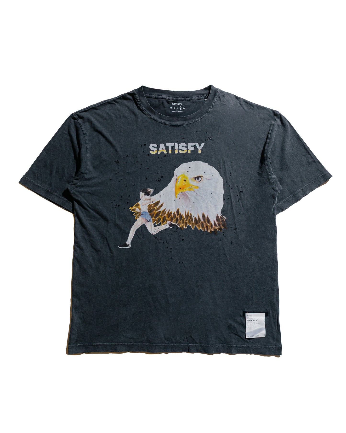 SATISFY MothTech T-Shirt Eagle Aged Black