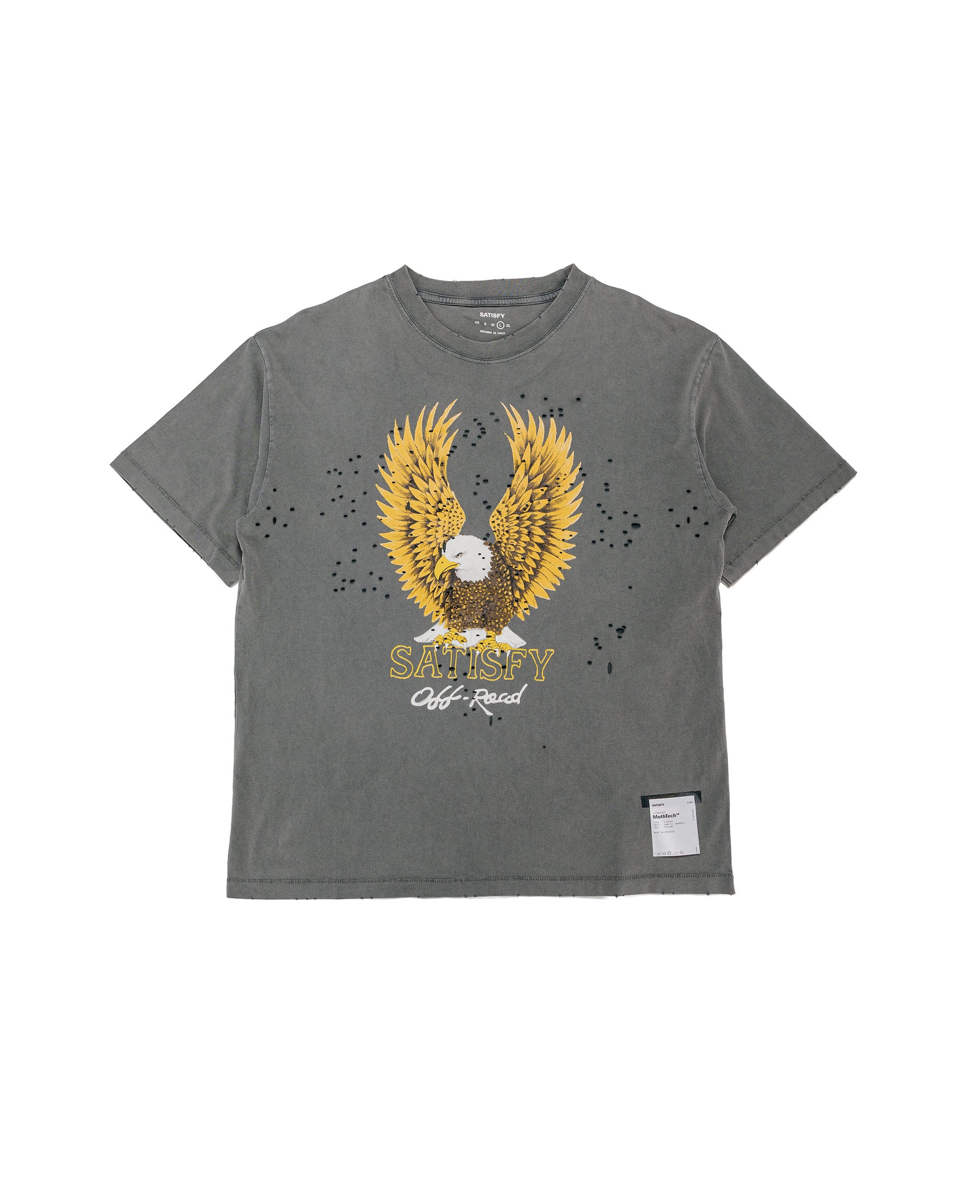 SATISFY MothTech T-Shirt Eagle Off Road Faded Black
