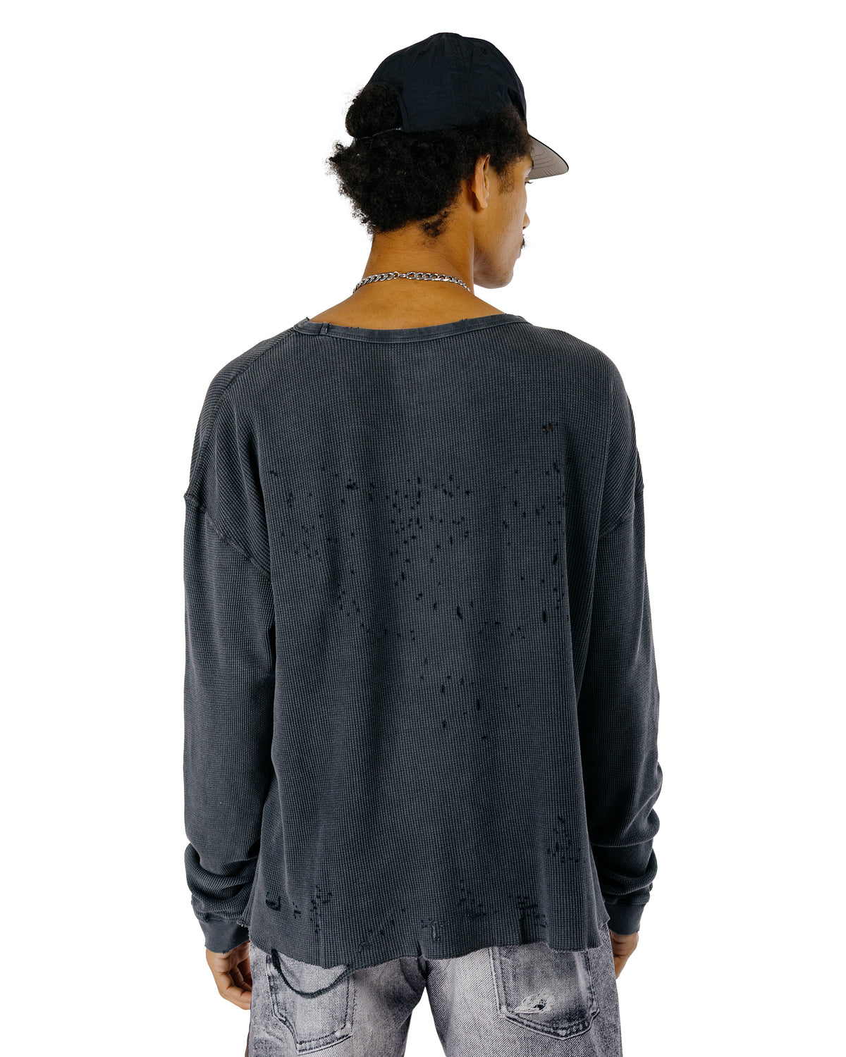 SATISFY Mothtech Waffle Long Tee Aged Black SA