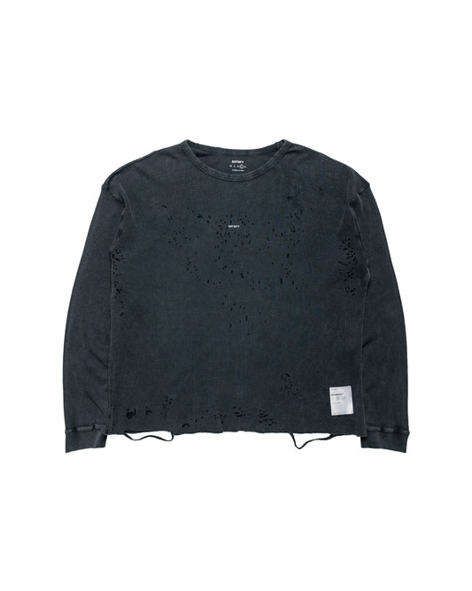 SATISFY Mothtech Waffle Long Tee Aged Black SA