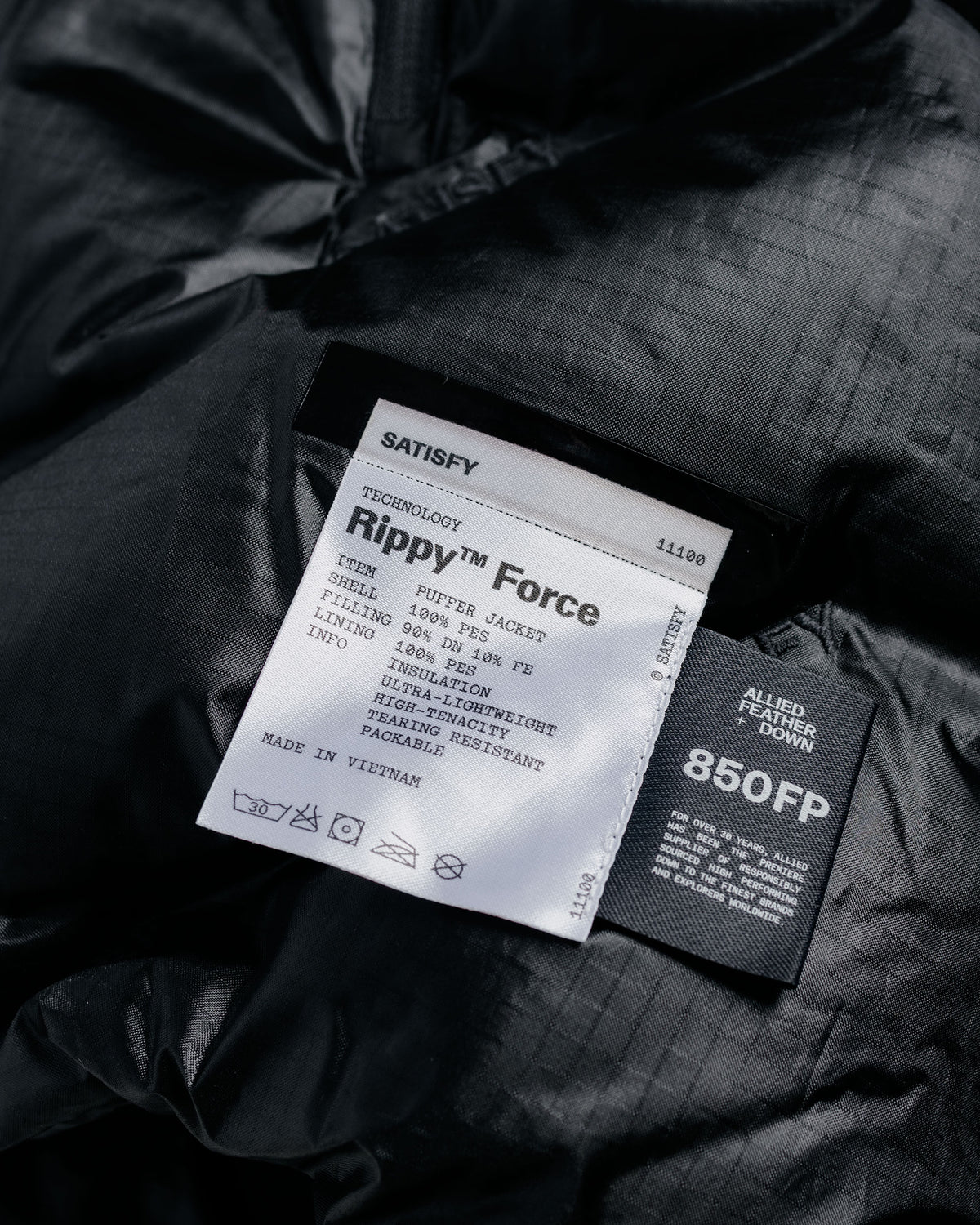 SATISFY Rippy Force Puffer Jacket Black