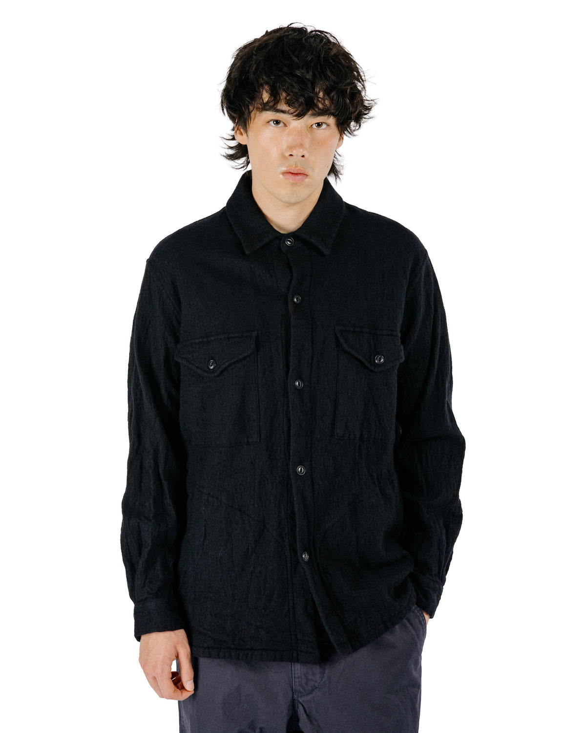 Sage de Cret CO/WO Washed Twill Work Shirt Black