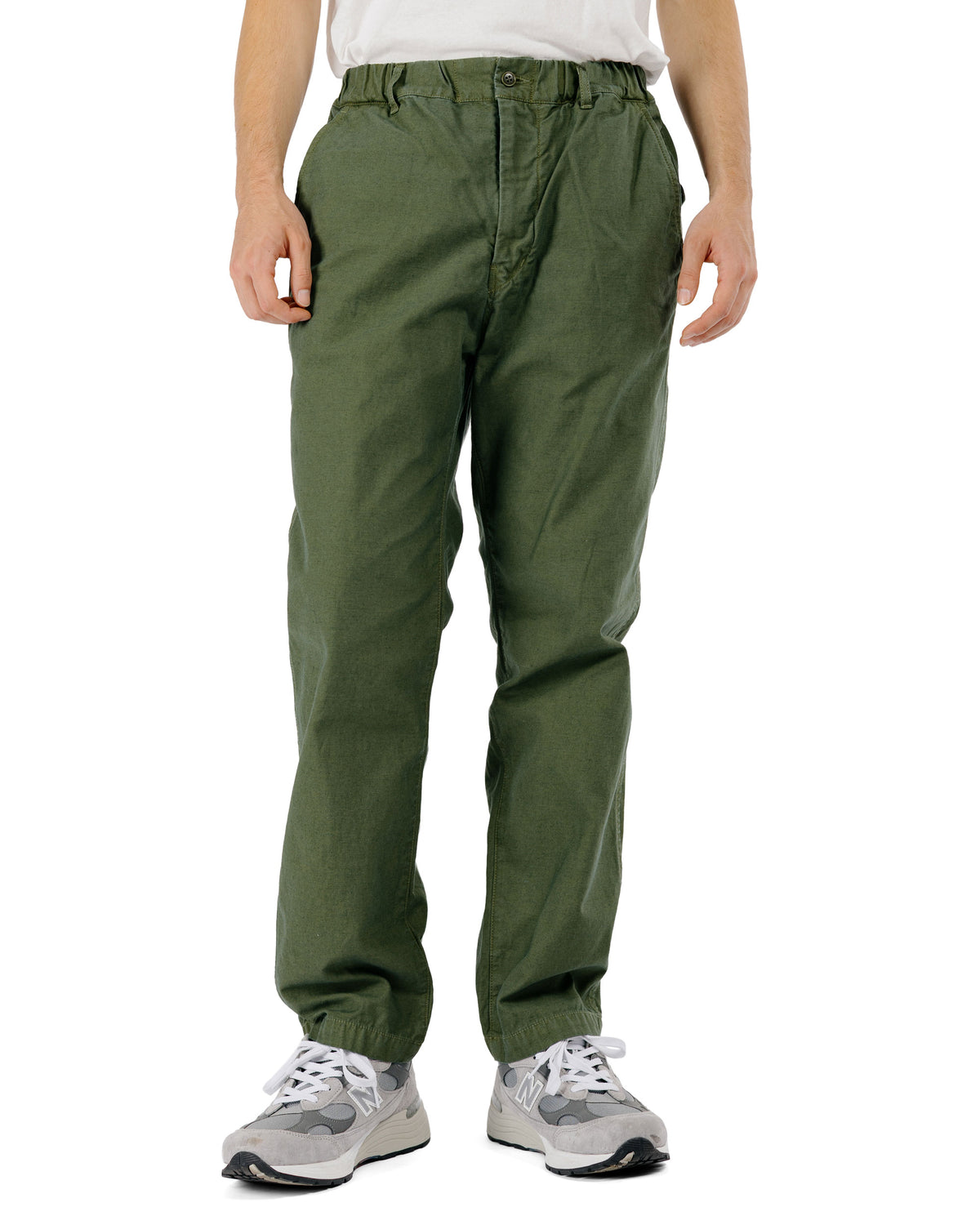 Sage de Cret Cotton/Linen Back Satin Tapered Pants Olive