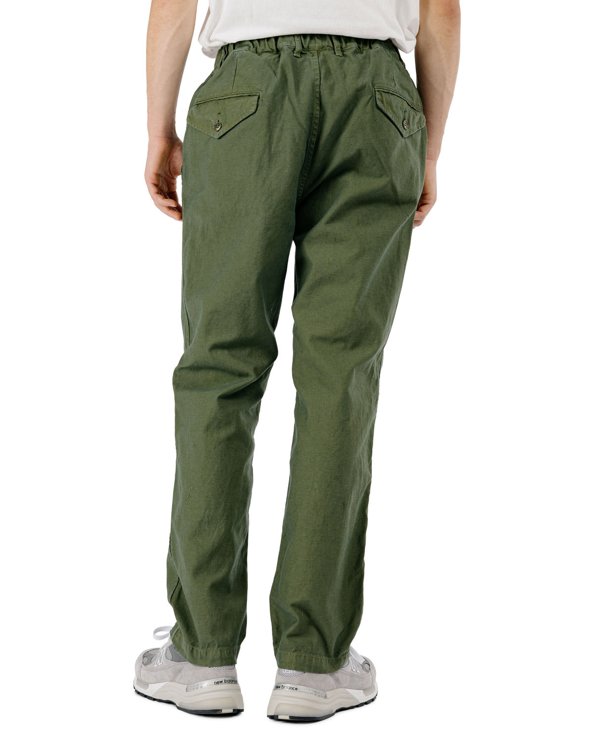 Sage de Cret Cotton/Linen Back Satin Tapered Pants Olive