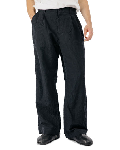 Sage de Cret WO/LI Tumble Washed Double Pleated Baggy Pants Black