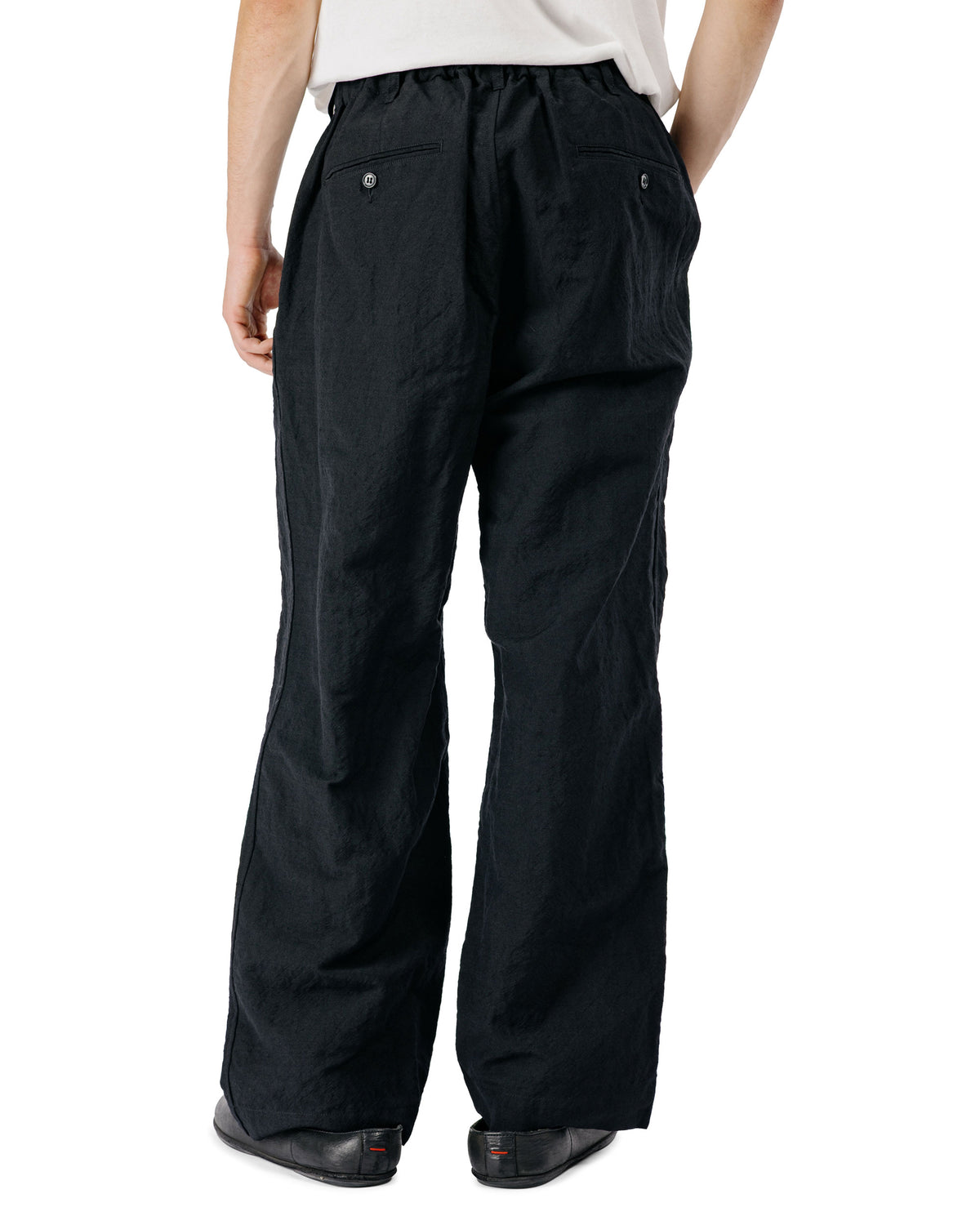 Sage de Cret WO/LI Tumble Washed Double Pleated Baggy Pants Black