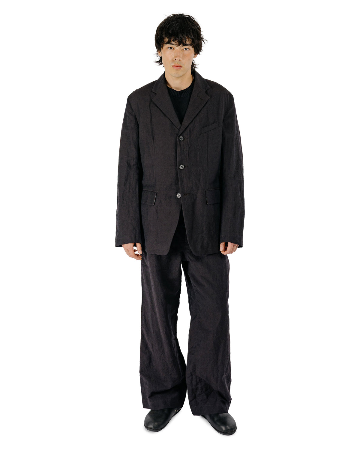 Sage de Cret WO/LI Tumble Washed Three-Button Tailored Jacket Brown