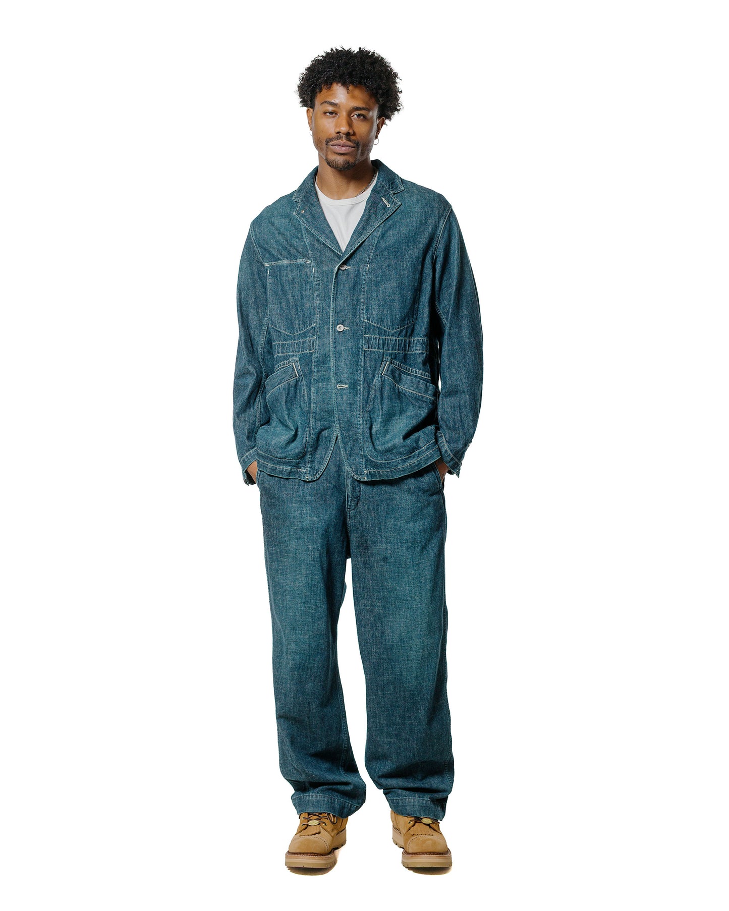 Sage de Cret 11oz. CottonLinen Denim Baggy Pants Navy