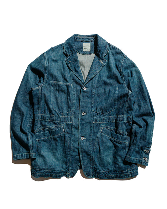 Sage de Cret 11oz. CottonLinen Denim Coverall Jacket Navy