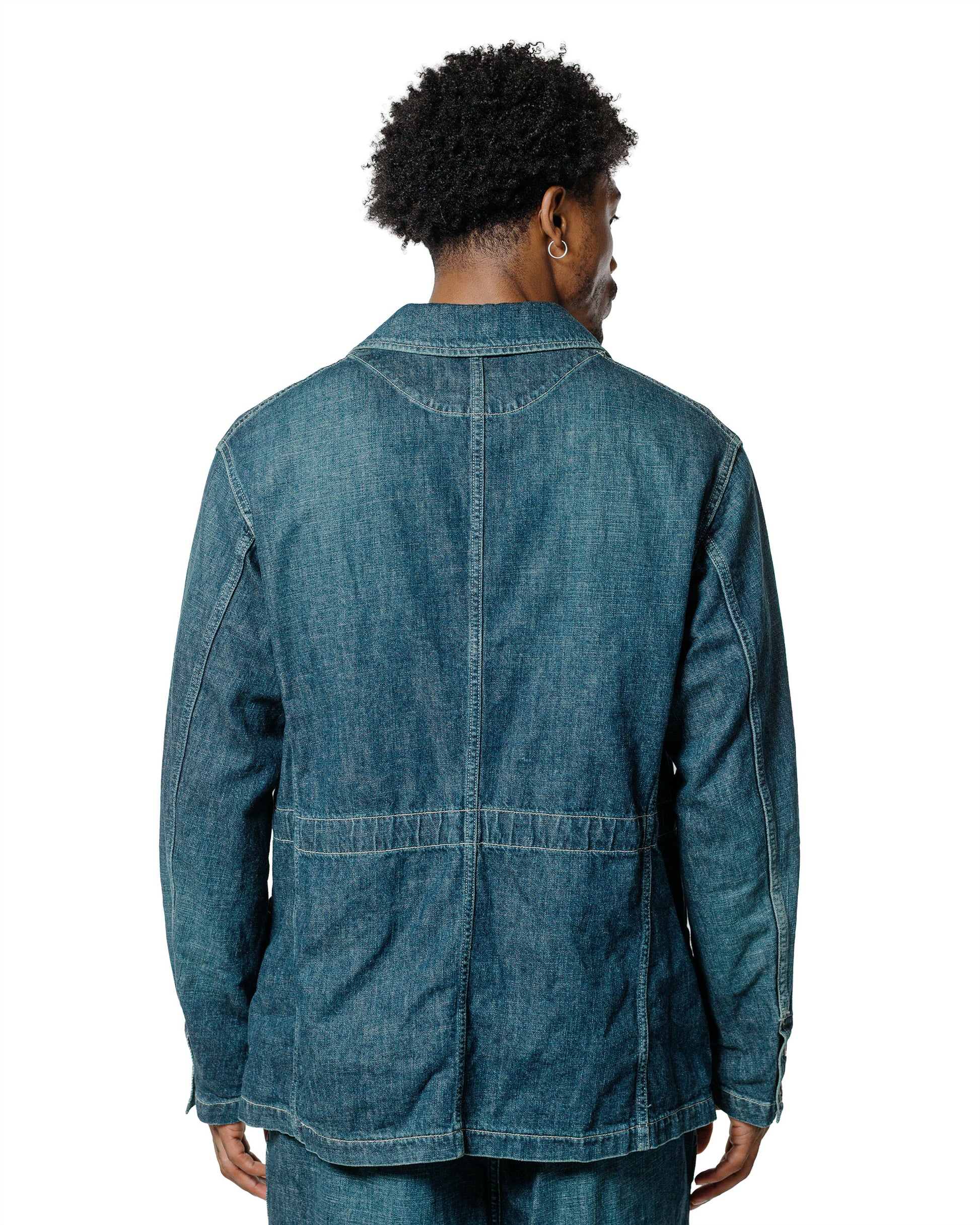 Sage de Cret 11oz. CottonLinen Denim Coverall Jacket Navy
