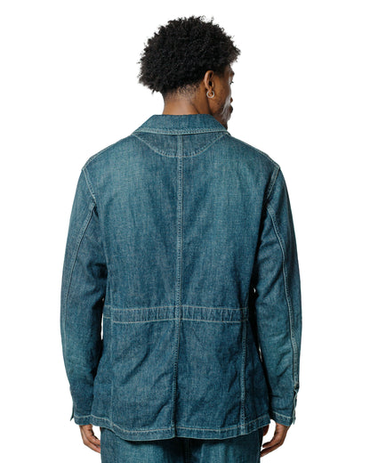 Sage de Cret 11oz. CottonLinen Denim Coverall Jacket Navy