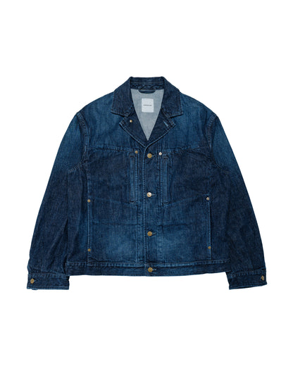 Sage de Cret 13oz Uneven Yarn Denim F-1 Style Short Jacket Navy
