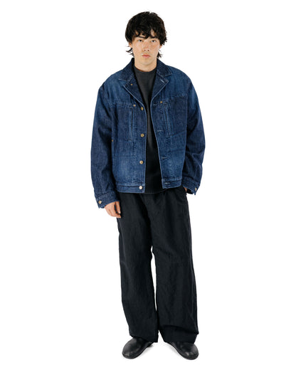 Sage de Cret 13oz Uneven Yarn Denim F-1 Style Short Jacket Navy-2