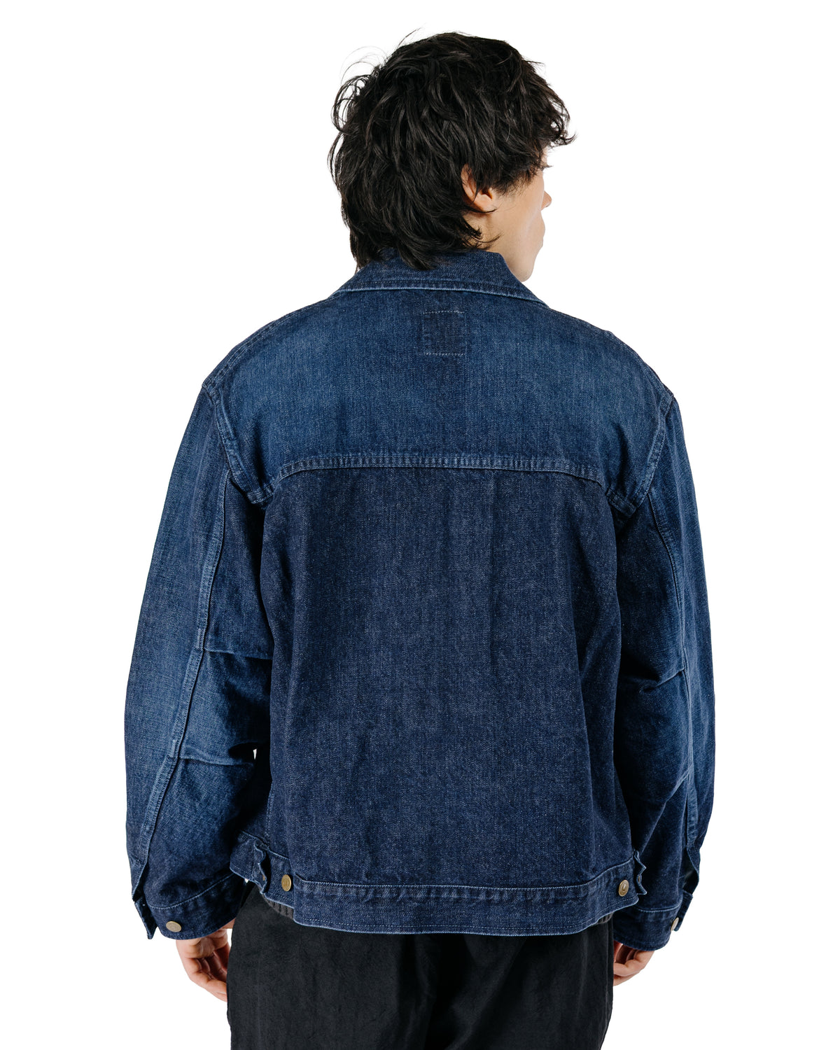 Sage de Cret 13oz Uneven Yarn Denim F-1 Style Short Jacket Navy