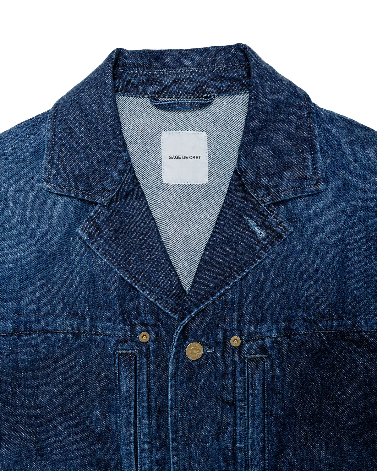 Sage de Cret 13oz Uneven Yarn Denim F-1 Style Short Jacket Navy